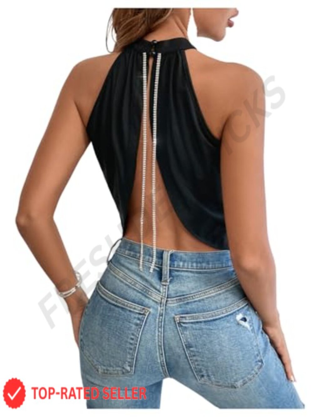Sleeveless Halter Ruched Asymmetrical Hem Crop Top Summer Club